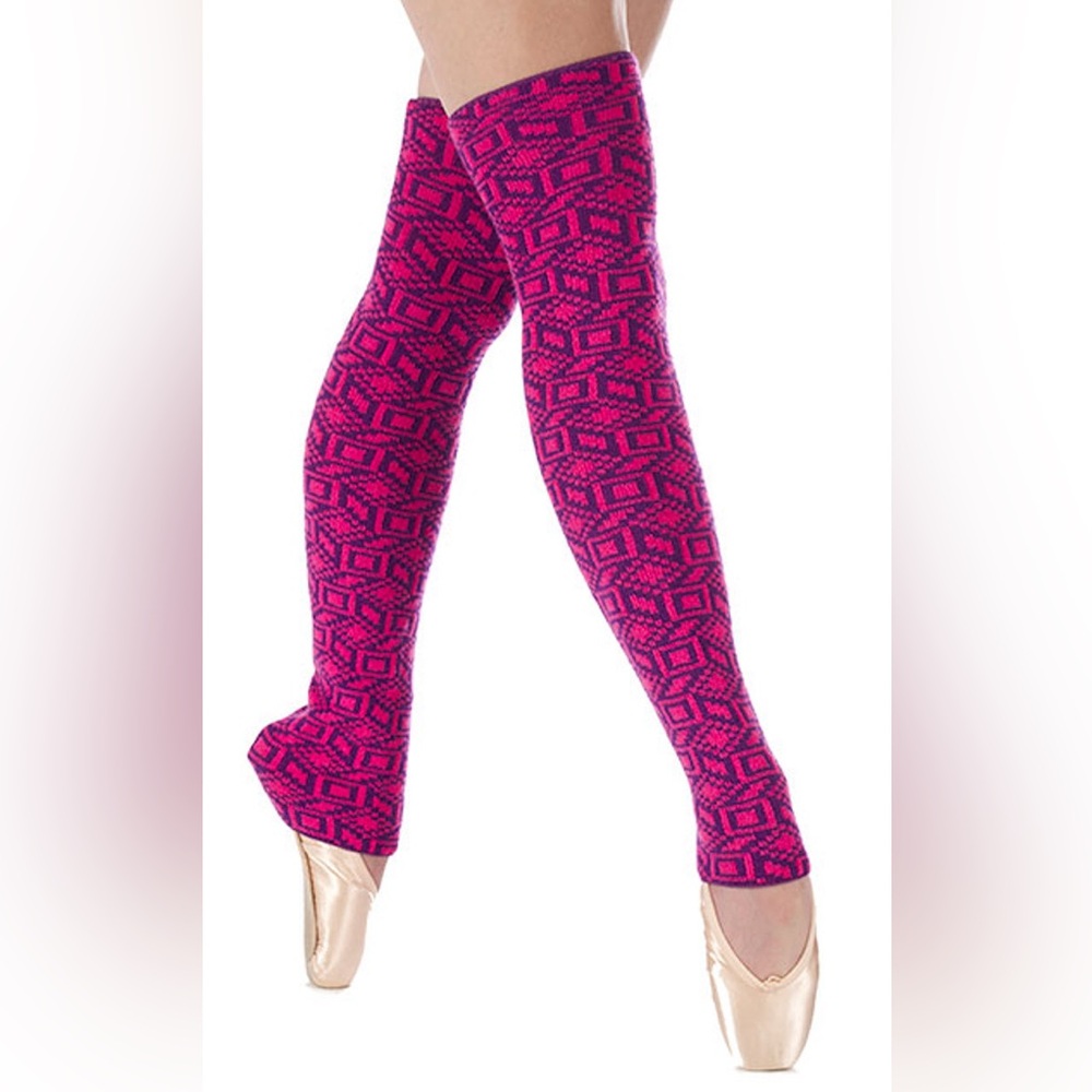 Capezio Leg Warmer and Matching Pink and Purple geometric shorts